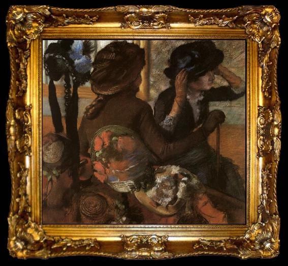 framed  Edgar Degas At the Milliner